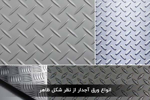 انواع ورق آجدار از نظر شکل ظاهر